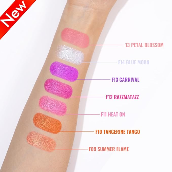 Oulac Luminisers Blush Face & Eyeshadow 2 in 1 Glow,Brighten Skin As Highlighter Makeup, Shimmer Blusher,Buildable and Vegan Cosmetics,4.8g F14 Blue Moon-Velvo Beauty