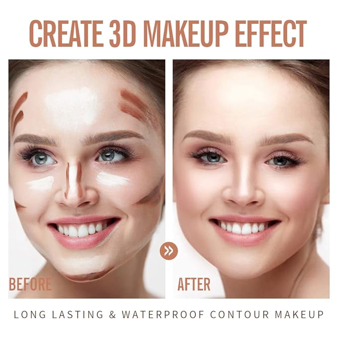 KIMUSE 2 Color Dual Cream Contour Stick, Highlight & Contour Bronzer Stick, Long Lasting & Waterproof Contour Sticks Kit for Light Skin Face Makeup-Velvo Beauty