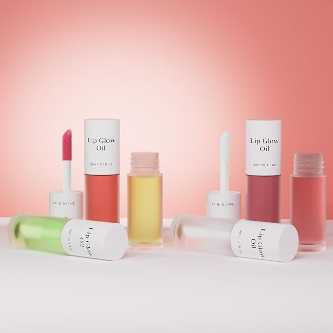 Plumping Lip Oil, Long Lasting Hydrating Lip Stain Lip Balm Revitalizing, Transparent and Tinting Lip Care Oil for Dry Lip (Red Plum)-Velvo Beauty