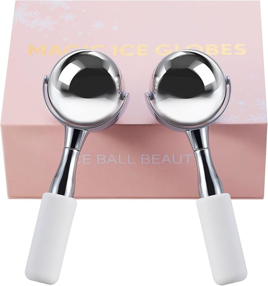 Cryo Sticks 360 Rotating Unbreakable Steel Ice Globes - Facial Skin Care Tools for Women - Ice Roller for Face & Eyes-Velvo Beauty