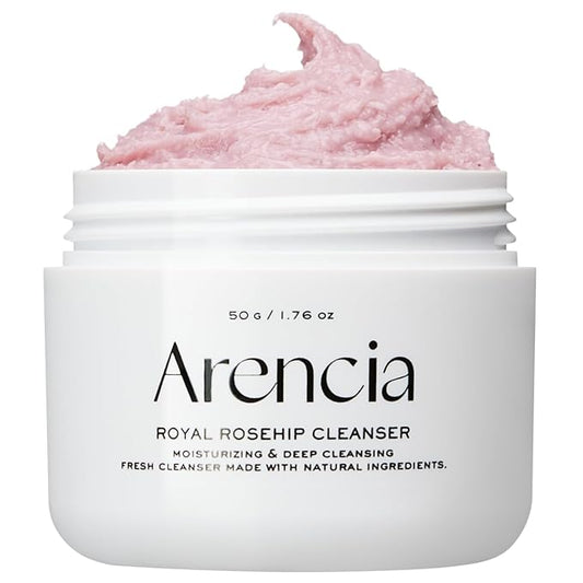 Rosehip Brightening Rice Mochi Face Cleanser & Daily Scrub - Moisturizing, Exfoliating & Deep-Cleansing - All Skin Types with Rice Powder & Rice Water (1.76oz)-Velvo Beauty