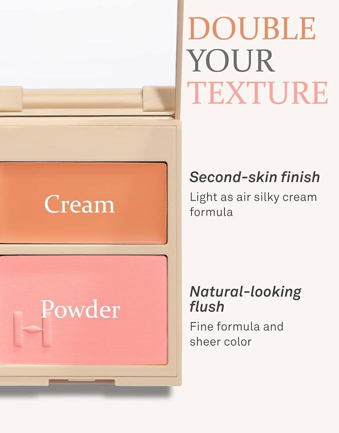 hince True Dimension Layering Cheek - Cream & Pressed Powder 2 Different Shades & Textures - Silky Seamless Long Lasting Blush Makeup - Muted Beige & Elegant Rose Beige (1, NEW SYMPHONY, L002)-Velvo Beauty