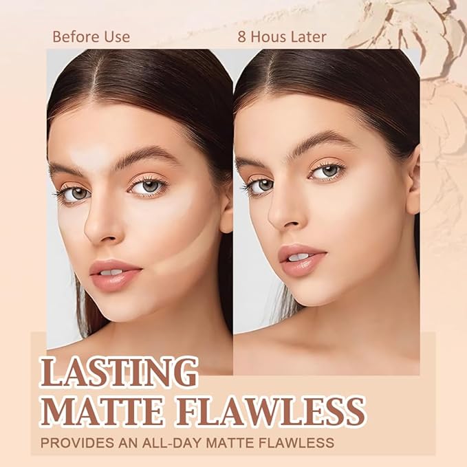 Oil Control Matte Perfection Face Pressed Powder, Matte Smooth Flawless Setting Powder Makeup, Polvo Compacto De Maquillaje, Waterproof Long Lasting, Cruelty Free, 0.35Oz(125 Ivory Buff, 1)-Velvo Beauty