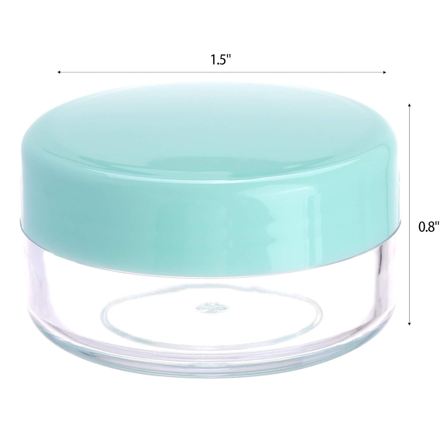 Refillable Cosmetic Sample Jars - 100 Pack 10g (0.35oz) Green Small Travel Containers with Lids + 10 Mini Makeup Spatulas - BPA Free-Velvo Beauty