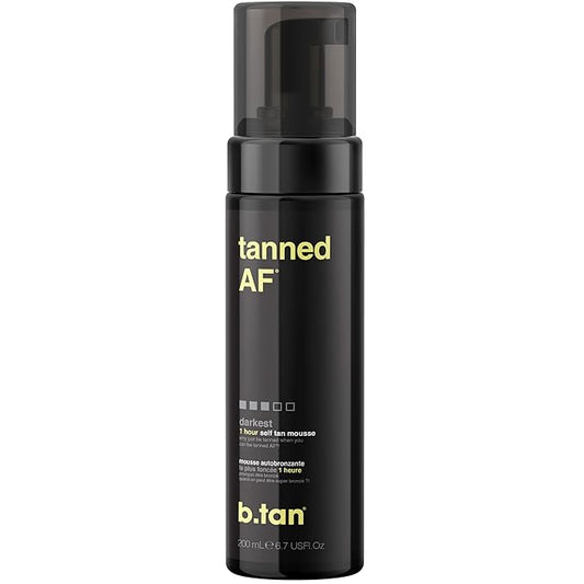 b.tan Dark Self Tanner Mousse | Get Tanned - Best, 1 Hour Express Sunless Tanning Foam, No Fake Tan Smell, Ultra Dark Bronzing Glow, Face & Body, Vegan, Cruelty Free, 6.7 Fl Oz-Velvo Beauty