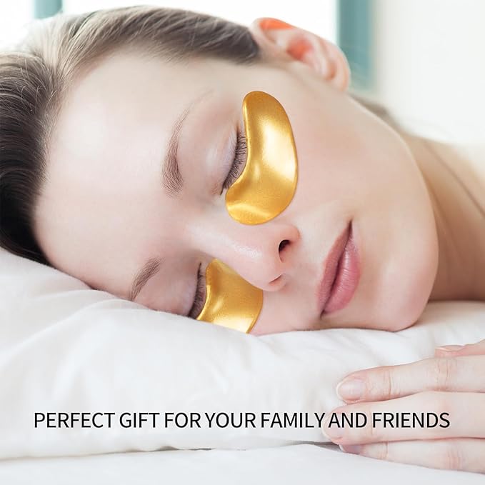 ROUSE Under Eye Patches (20 Pairs), 24K Gold Collagen Anti-Wrinkle Eye Mask Golden Anti-Aging Smooth Eye Pads for Dark Circles Puffy Eyes Moisturizing Nourishing-Velvo Beauty