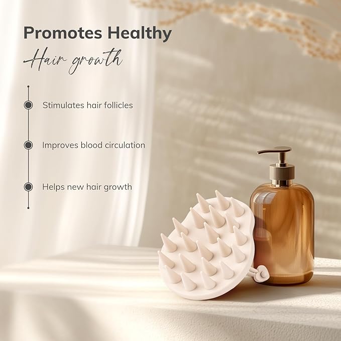 Sndyi Silicone Scalp Massager Hair Growth, Scalp Scrubber with Soft Silicone Bristles, Scalp Exfoliator for Dandruff Removal, Large Size Shampoo Brush, Wet Dry Scalp Brush for Long Thick Curly Hair-Velvo Beauty