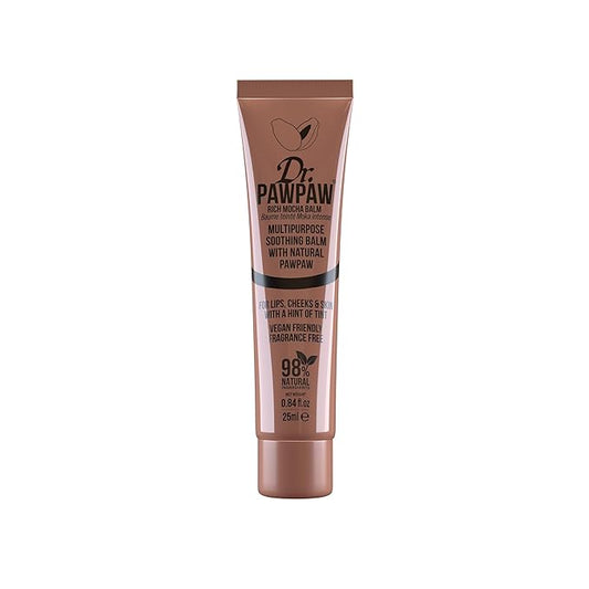 Rich Mocha Balm, Multi-Purpose Natural No Fragrance, for Hydrating Lips, Skin, Hair, Cuticles, Nails & Beauty Finishing (25 ml)-Velvo Beauty