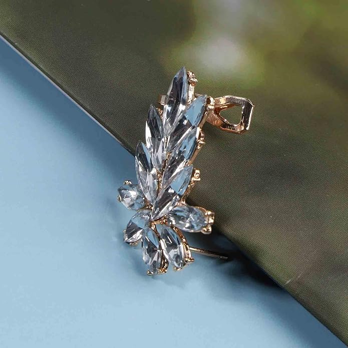 Boho Crystal Ear Climber Earrings Gold Crystal Studs Earrings Punk Rhinestone Ear Crawler Earrings CZ Ear Cuff Climbing Earrings Bridal Earrings Jewelry for Women and Girls-Velvo Beauty