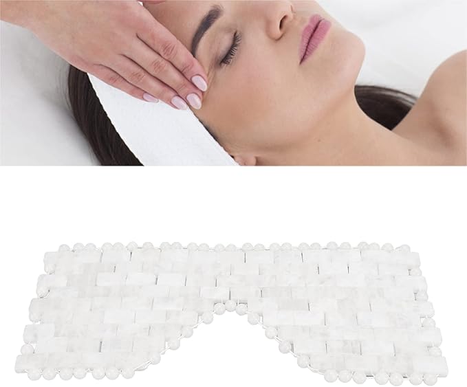Jade Eye Mask, Jade Stones Eyes Mask White Reduce Puffiness Anti Wrinkle Quartz Sleeping Mask Eye Care Tool-Velvo Beauty