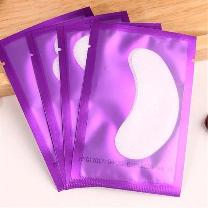 100 Pairs Set，Eye Gel Patches,Under Eye Pads Lint Free Lash Extension Eye Gel Patches (purple)-Velvo Beauty