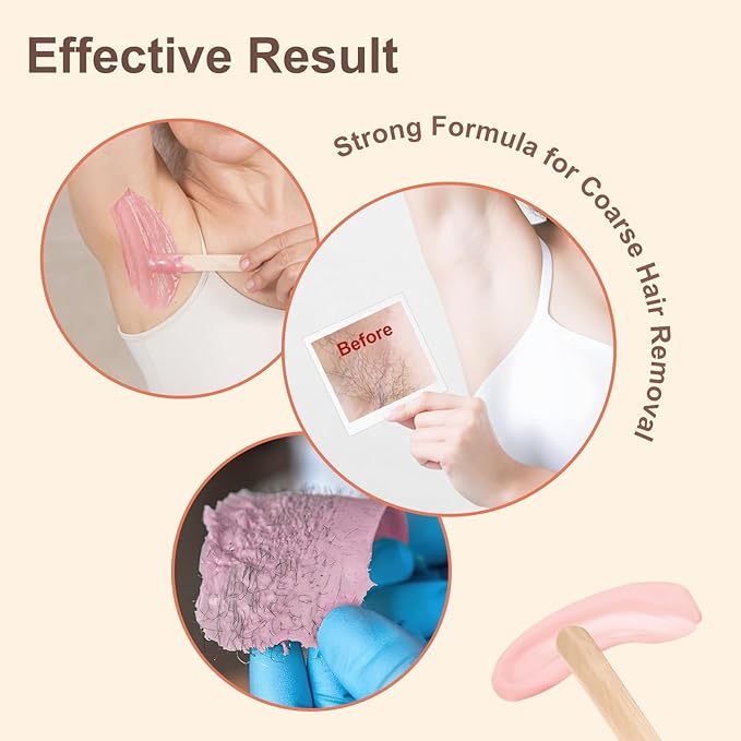 Hard Wax Beads for Hair Removal, Yovanpur 10.5oz Wax Beans for Sensitive Skin and Brazilian Waxing with 10pcs Wax Sticks (Cherry-Blossom)-Velvo Beauty