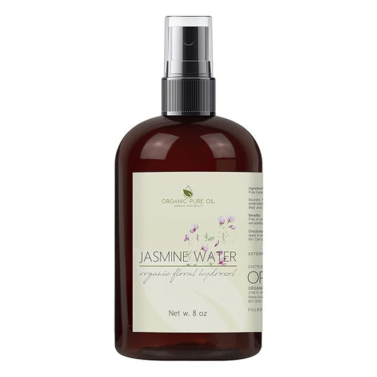 Jasmine Hydrosol Face Mist Calming Spray, Toner, Aromatherapy, Body Mist, Set Makeup, 8oz, Pure Hydrosol Water Jasmine by Organic Pure Oil-Velvo Beauty
