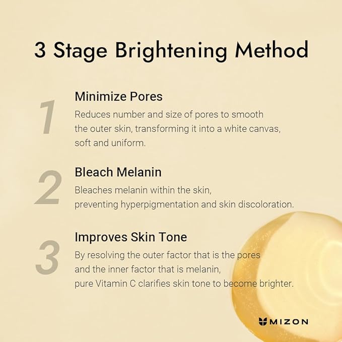 MIZON Real Vitamin C Ampoule, Pure Vitamin C, No Water Added,10 Ingredients, Nutrition, Face Moisturizer (1.01 fl oz)-Velvo Beauty