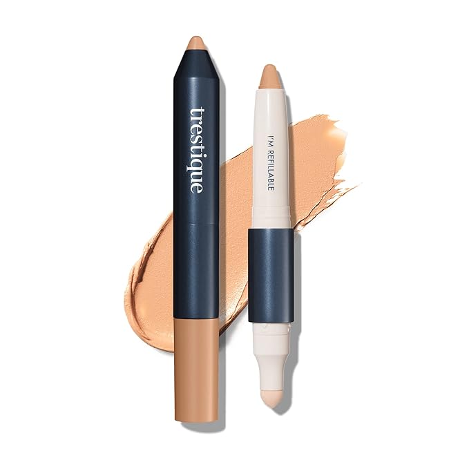 Trestique Concealer Crayon, Refillable Makeup Concealer With Built-In Blending Sponge, Sustainable Under Eye Concealer, Clean Beauty Concealer Makeup-Velvo Beauty