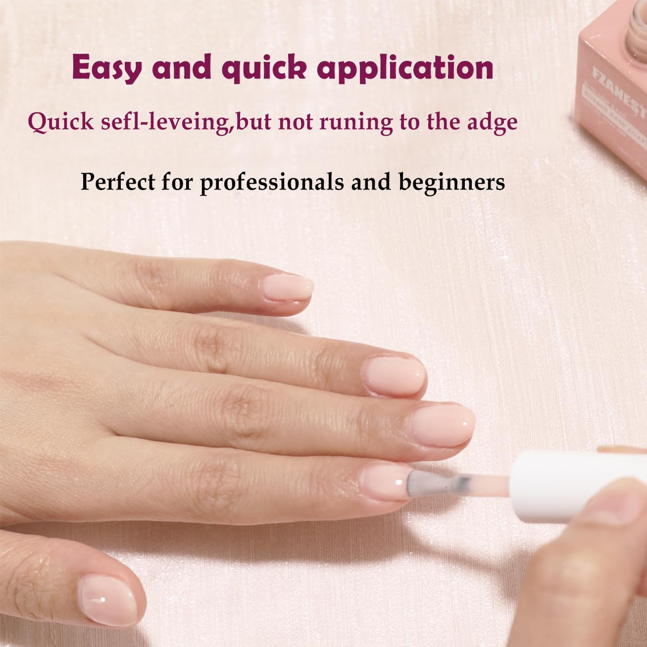 FZANEST Rubber Base Builder Gel Nail 15ml Jelly Natrual Nude Pink Color Gel Polish Nail Strengthener Self-leveling Extension Soak Off UV LED-Velvo Beauty