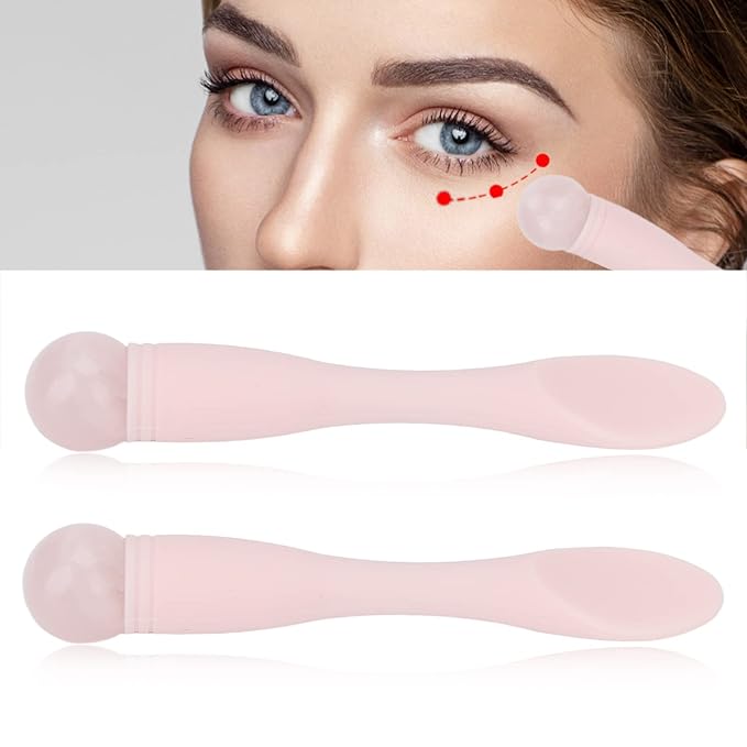 2pcs Eye Cream Applicator Stick,Jadestone Eye Massage Sticks Silicone Scoop Tool For Eye Anti Wrinkle Reduce Puffiness Fatigue Relief()-Velvo Beauty