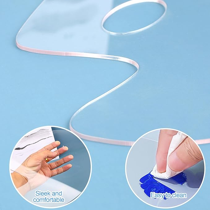 5PCS Acrylic Paint Palette Clear Paint Pallet,Transparent Non-Stick Oil Paint Palette with Protective Kraft for Craft DIY Art Painting Palette- Adults & Kids-Velvo Beauty
