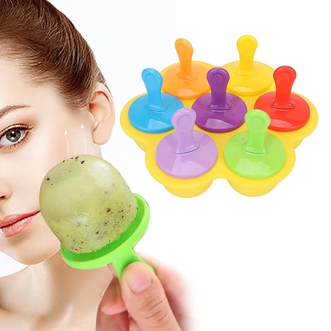 Cube Ice Roller, Reusable Silicone Ice Tray Fine Lines Removal Facial Beauty Ice Roller Skin Care Tools for Face Eyes Lubricate the Skin(yellow)-Velvo Beauty