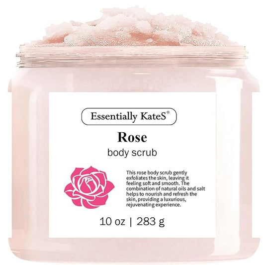 Rose Body & Foot Scrub 10 oz - a gentle and enjoyable exfoliating experience, leaving your skin feeling smooth - The best stocking stuffer.-Velvo Beauty