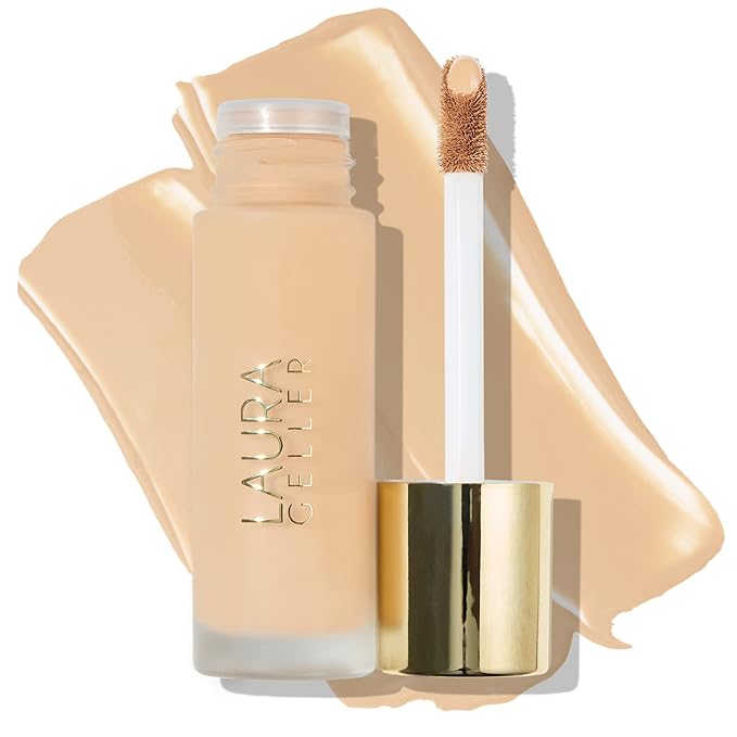 LAURA GELLER Double Take Liquid Foundation | Medium to Full Coverage, Natural Matte Finish, Light-Velvo Beauty