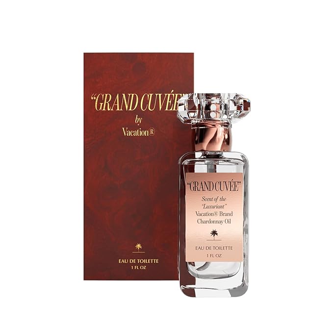 VACATION “GRAND CUVÉE” Eau de Toilette Sunscreen, Amber Vanilla Perfume for Women & Men, Unisex Summer Scent with Argan, Peach, Cedarwood & Vanilla Bean, 1 Fl. Oz.-Velvo Beauty