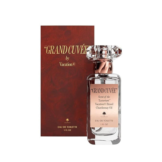 VACATION “GRAND CUVÉE” Eau de Toilette Sunscreen, Amber Vanilla Perfume for Women & Men, Unisex Summer Scent with Argan, Peach, Cedarwood & Vanilla Bean, 1 Fl. Oz.-Velvo Beauty