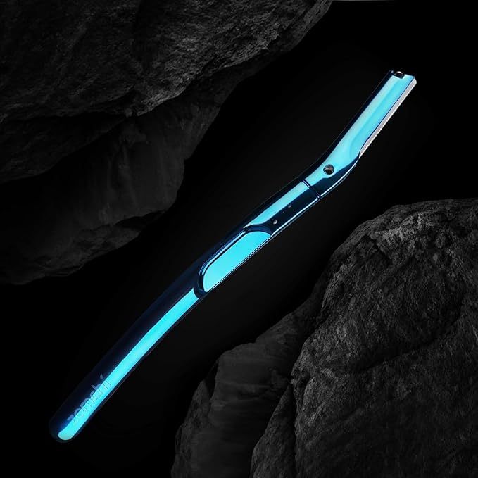 ZOMCHI Eyebrow Razor, Face Razors for Women&Men, Eyebrow Trimmer with Protective Silicone Cap, Dermaplane Razor-Easy&Safe Hair Removal(Blue,11 Blades)-Velvo Beauty
