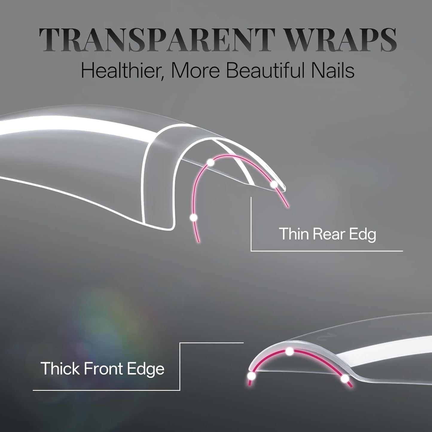 krofaue Nail Tips Lady French Style Acrylic Artificial Half Cover False Nail Tips with Box Ideal for Salons and Home DIY Manicure,10 Sizes,1000PCS (Natural and Clear)-Velvo Beauty