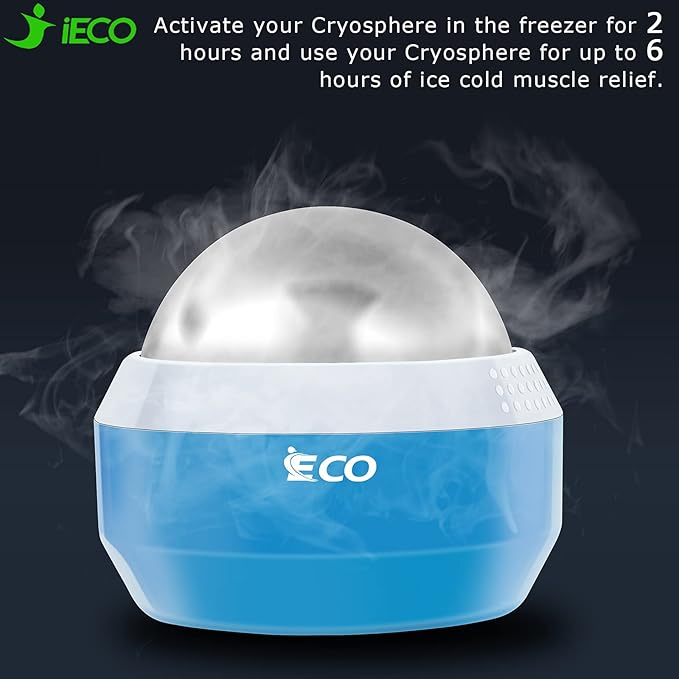 iECO Cryosphere Cold Massage Roller Ball - Massage Ball for Cold & Heat Relief, Myofascial Release, Trigger Point Therapy, Muscle Knots - Deep Tissue Ice Massager-Velvo Beauty