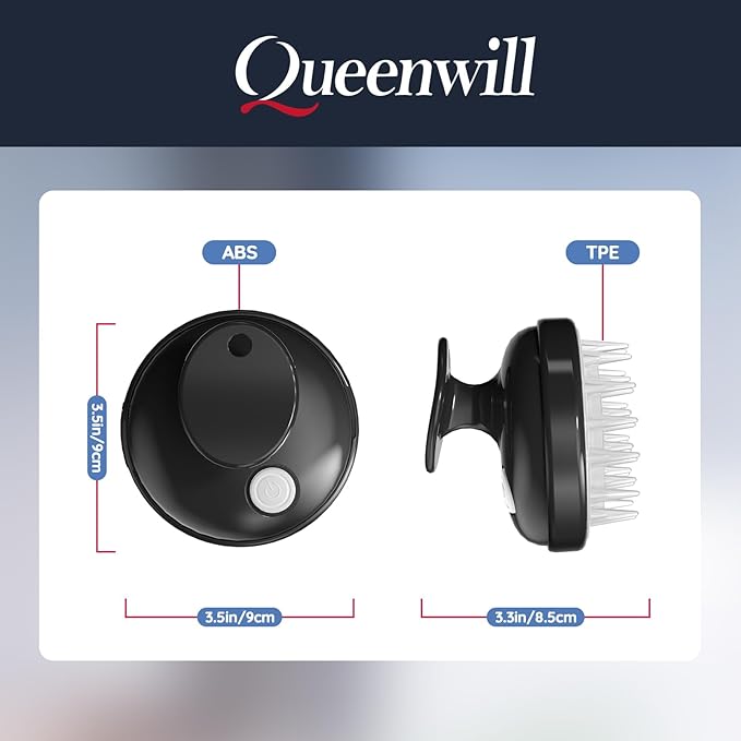 Electric Handheld Hair Massager, Cordless Hair Scalp Massager Portable Head Scratching Massager with 2 Modes Vibration Comb for Hair Growth, Deep Cleansing and Stress Relaxation-Velvo Beauty