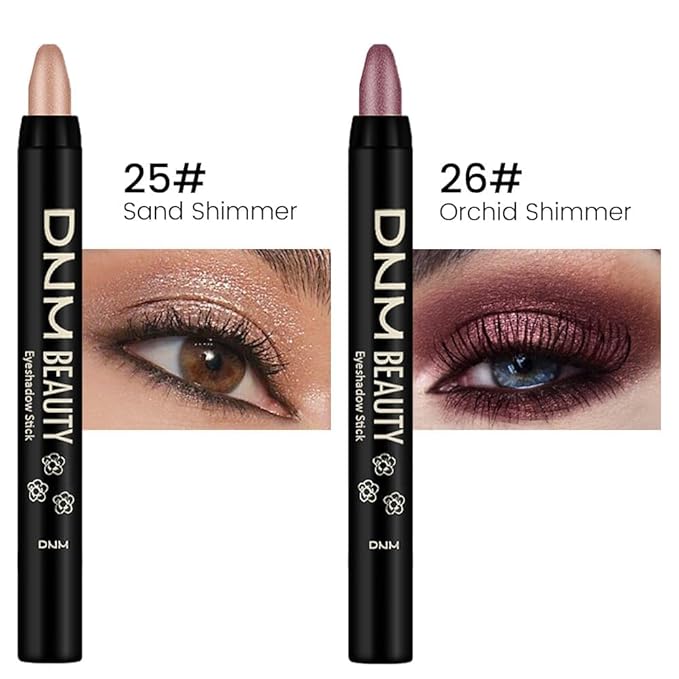 evpct 2Pcs Cream Eyeshadow Sticks Set for Eyes Waterproof, Sand Shimmer & Orchid Shimmer Matte Eye shadow Stick Pencil Pen Bulk sombras en crema para ojos 25+26-Velvo Beauty
