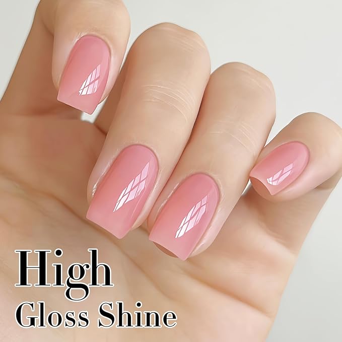 Double Rhythm 0.5Oz Translucent Gel Polish Sheer Neutral Natural Light Milky Same Color Same Bottle 15ML Jelly Gel Polish Art DIY at Home (Milky Pink-A1401)-Velvo Beauty