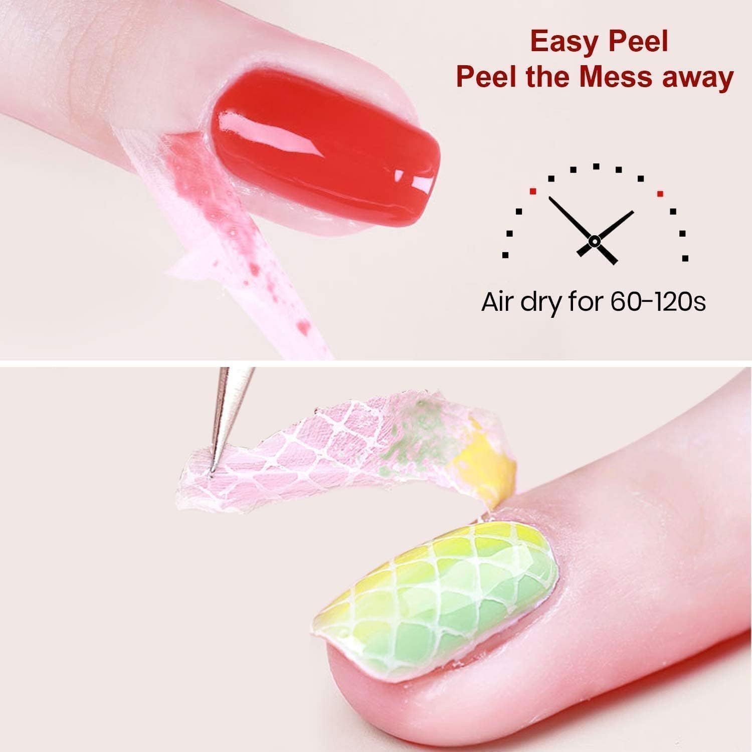 Beetles 3Pcs 15ml Gel Polish Top Coat Base Coat and Liquid Peel Off Latex Set No Wipe Base Top Coat Soak Off Uv LED Nail Lamp Finish Nails Cuticle Guard Nail Art Design Manicure Kit Nail Shine Gifts-Velvo Beauty