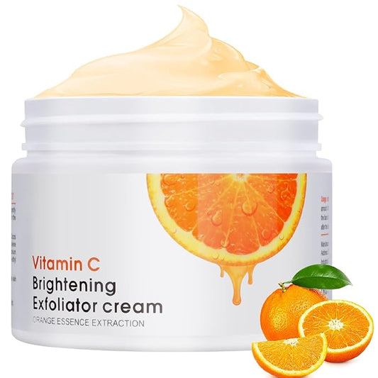 Vitamin C Face Scrub Face Exfoliator Cream Brightening Facial Scrub Exfoliating Facial Wash Microdermabrasion Facial Scrub, Gently Exfoliate Dirt and Dead Skin Cells, Improve Dark Spot, 140g/5oz-Velvo Beauty