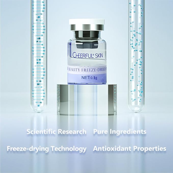 Cheerful Skin Double Beauty Set, Anti Oxidation & Aging Freeze-Dried Powder for 7 days Firming Lightening Fine Lines, Includes 7 Pairs of Powder 100mg+Solution 5ml Set, 2 Droppers-Velvo Beauty