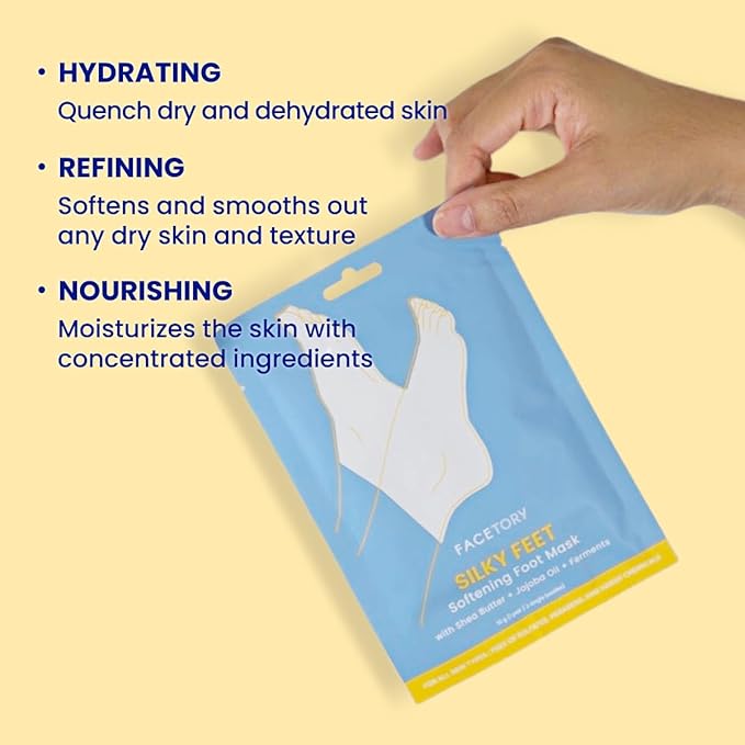 FACETORY Head to Toe Body Spa Pouch Gift Bundle with Korean Sheet Masks for Hair, Face, Feet, Hands, and Butt - Softening, Hydrating, Nourishing, and Moisturizing, for Dry, Cracked Skin-Velvo Beauty