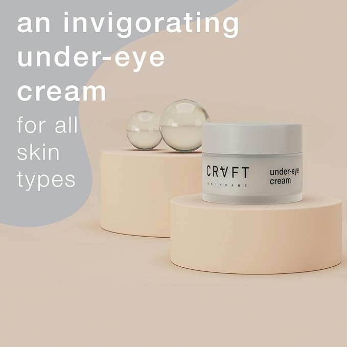 CRVFT Under Eye Cream | Brighten Dark Circles/Reduce the Appearance of Puffy Eyes | Peppermint Scented w/Caffeine | 30-Day Supply [.25 ounces]-Velvo Beauty