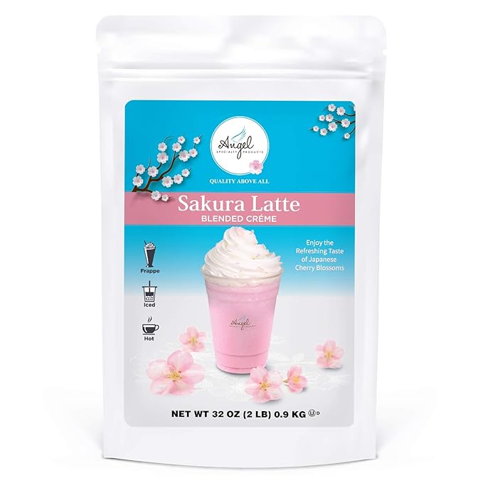 Sakura Latte Blended Crème by Angel Specialty Products [2 LB] [22 Servings]-Velvo Beauty
