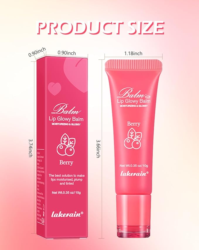 Moisturizer Lip Glowy Balm, Hydrating & Nourishing Repair Sleeping Lip Mask, Shine Glossy Finish Lip Oil, Day and Night Smooth Cracked Chapped Dry Lips, Lip Care Therapy Treatment for Women-2#Berry-Velvo Beauty