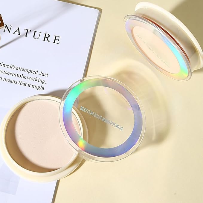 Oil Control Face Pressed Powder, Ultra-Fine Lightweight Face Powder, Soft-focus Matte Finish, Sheer Coverage, Lasting Oil Control, Ivory White (01#)-Velvo Beauty