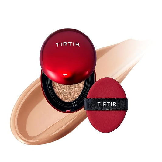 [*Mini Size*] TIRTIR Mask Fit Red Cushion Foundation | Full coverage, Weightless, Skin fit, Satin Glow Finish, Korean Makeup BB Foundation, beauty, Tattoo cover up, Buildable (#33C Hazel, 0.15 Fl Oz)-Velvo Beauty