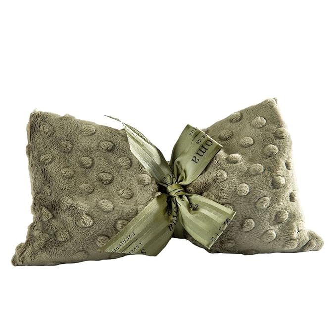 Sonoma Lavender Spa Mask, Heatable/Chillable Aromatherapy Eye Pillow with Eucalyptus and Lavender Infused Flaxseed Insert, Eye Compress for Stress Relief with Removable and Washable Cover (Green Dot)-Velvo Beauty