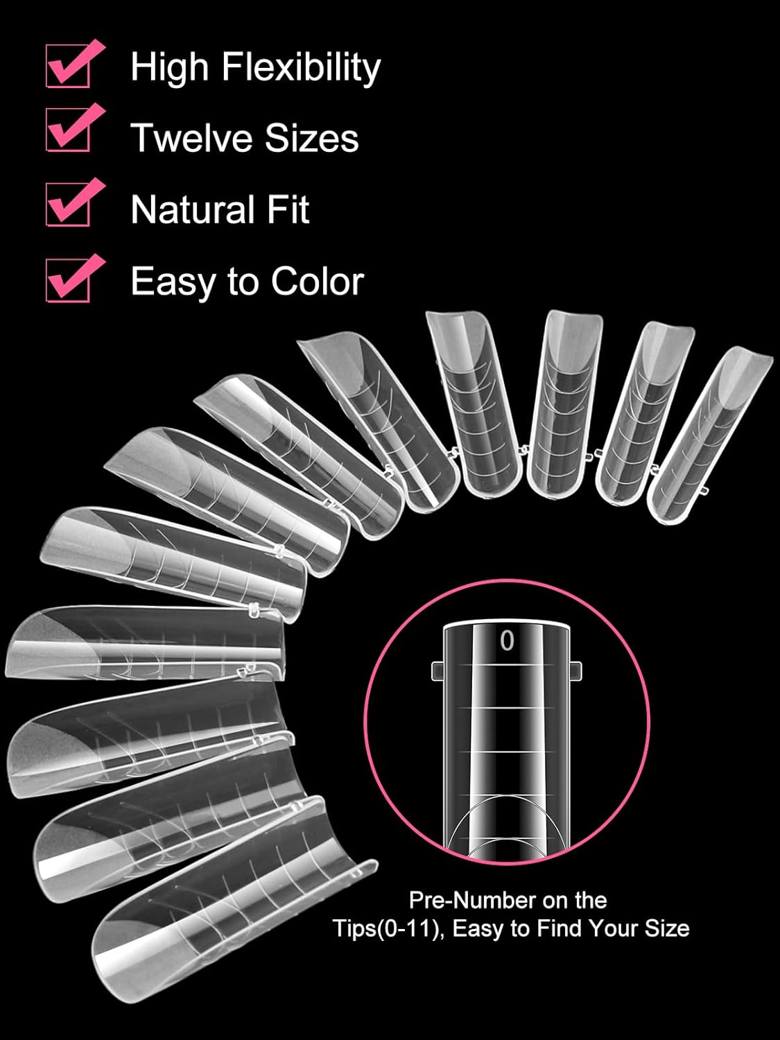 EBANKU 288Pcs Matte Dual Nail Forms, Clear Poly Gel Nail Molds Square Full Cover Coffin Nail Tips Extension Forms for Gel Manicure Nail Art Design Salon&DIY-12 Sizes-Velvo Beauty