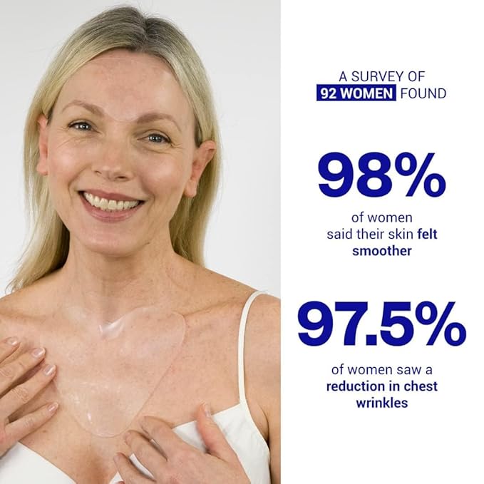 Wrinkles Schminkles Chest Wrinkle Patch & Cleanser Starter Pack - Set of Reusable Chest Silicone Wrinkle Patch + Patch Cleanser (2 oz) Maximise Uses - Smooth & Prevent Chest & Décolletage Wrinkles-Velvo Beauty