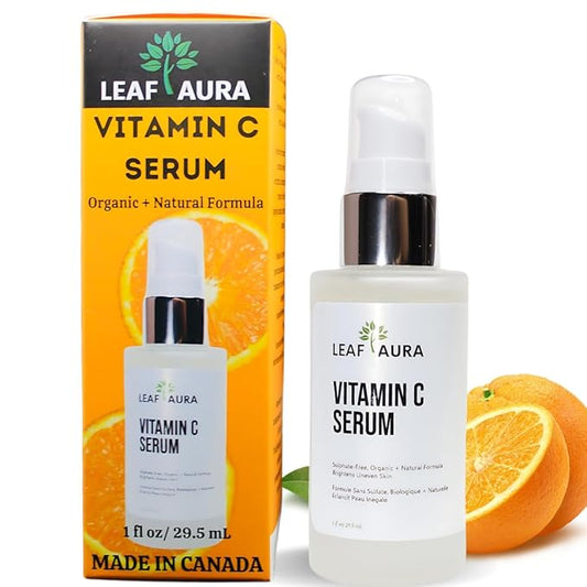 Vitamin C Serum, Sulphate-Free, Organic+ Natural Formula, Brightens Uneven Skin, Made In Canada, 29.5ml-Velvo Beauty