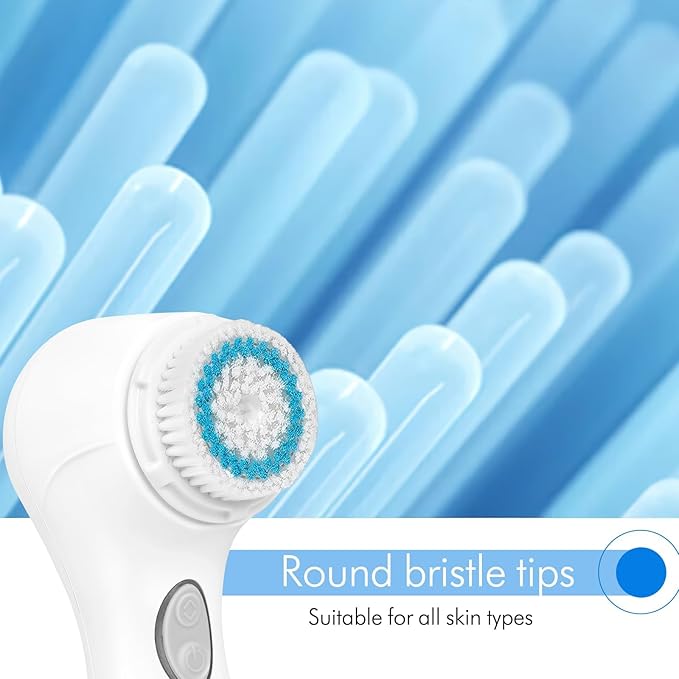 Microtree Facial Cleansing Brush, Electric Face Scrubber Exfoliator for Women Skin Care Deep Cleaning Exfoliating, Rechargeable Waterproof with 2 Sonic Vibration Speeds for Home & Travel(White)-Velvo Beauty