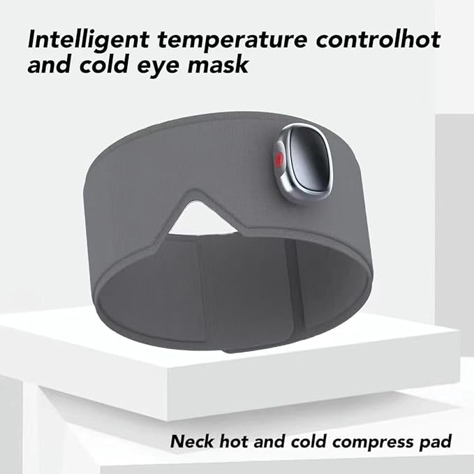 Heating or Cooling Eye Mask for Dark Circles and Eye Neck Padeye Mask Skincare and Puffiness, Intelligent Heating Physical Cooling (Gray)-Velvo Beauty