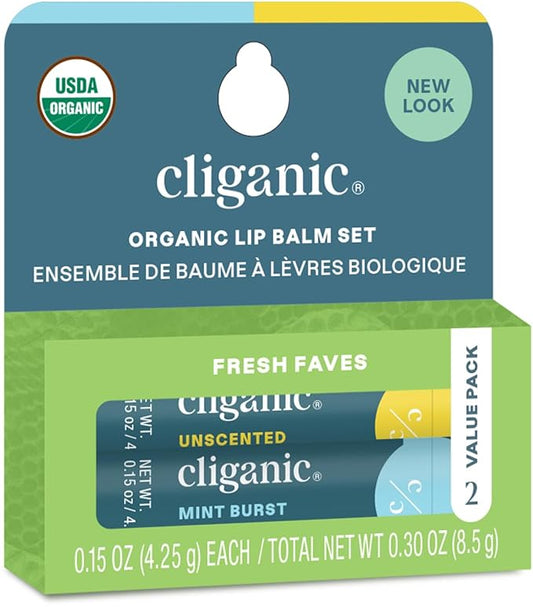 Cliganic Organic Lip Balm 2 pack - Fresh Faves-Velvo Beauty