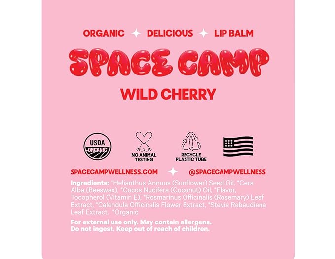 Wellness Jumbo Lip Balm - Wild Cherry Organic Flavored Balm (2 Pack)-Velvo Beauty